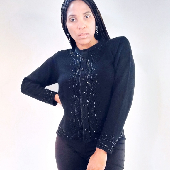 Vintage Sweaters - Sequin Cardigan Sweater